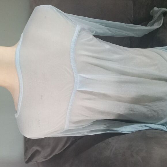 Cotton/Poly sheer, long sleeve, scoop neck t-shirt - Picture 4 of 5